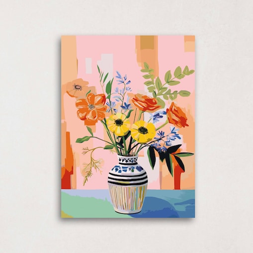 Malowanie po numerach, zestaw DIY – KWIATY W WAZONIE 50x70 cm- Produkt PL