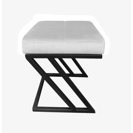 Pufa ZAZU MG VELVET jasnoszara