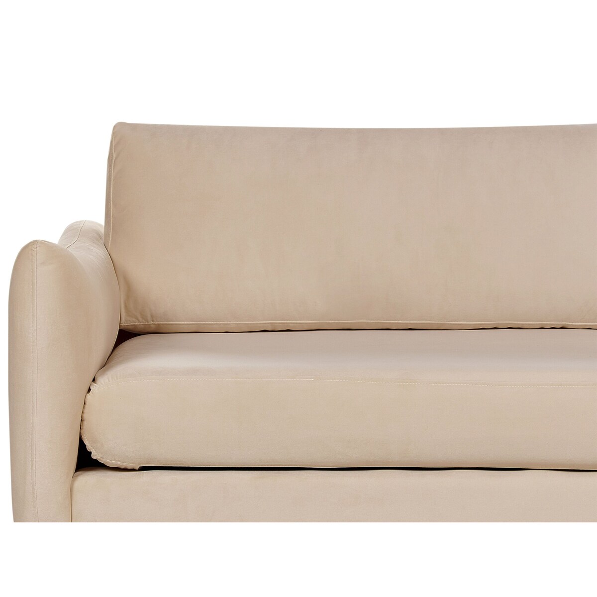 Sofa 3-osobowa welurowa beżowa VINTERBRO