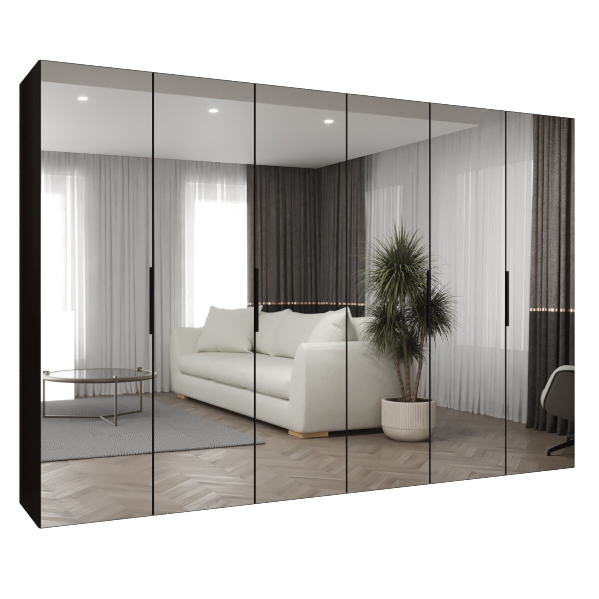 Szafa uchylna otwierana MARBELLA 3 300 wys. 202 cm Czarny + u. Czarny