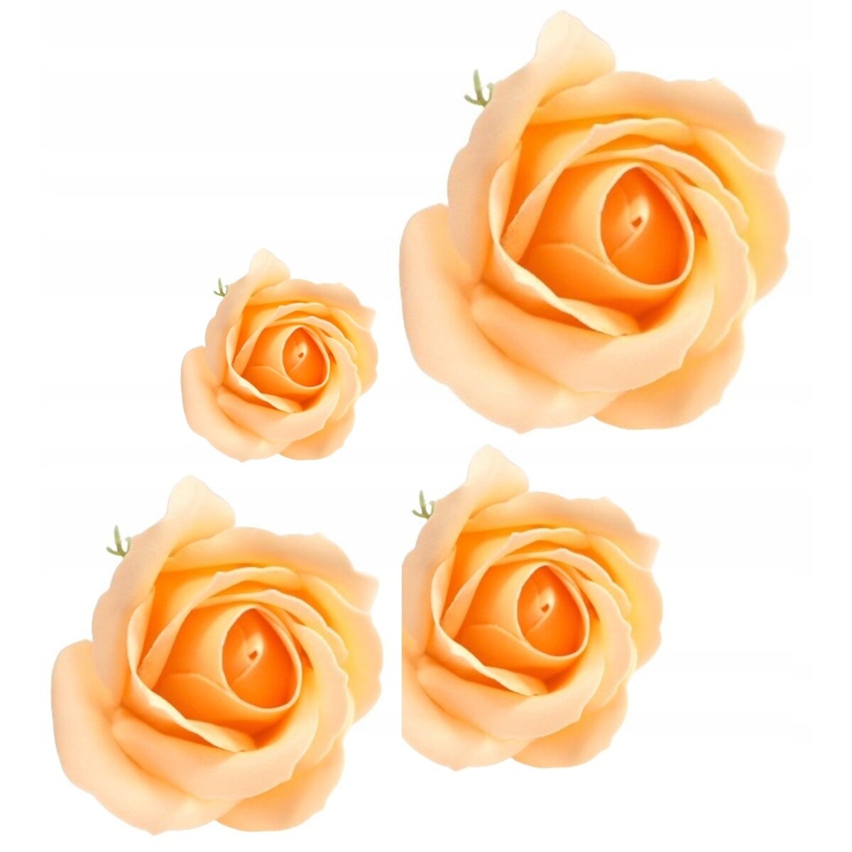 RÓŻA jasny pomarańczowy MYDLANA kwiaty na prezent bukiet dla bliskiego 4szt