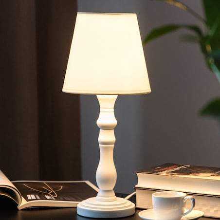 KONSIMO GITTA Lampka nocna klasyczna kolor biały