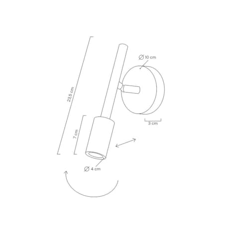 Lampa ścienna Prisma MSE010100296 punktowa z regulacją czarna
