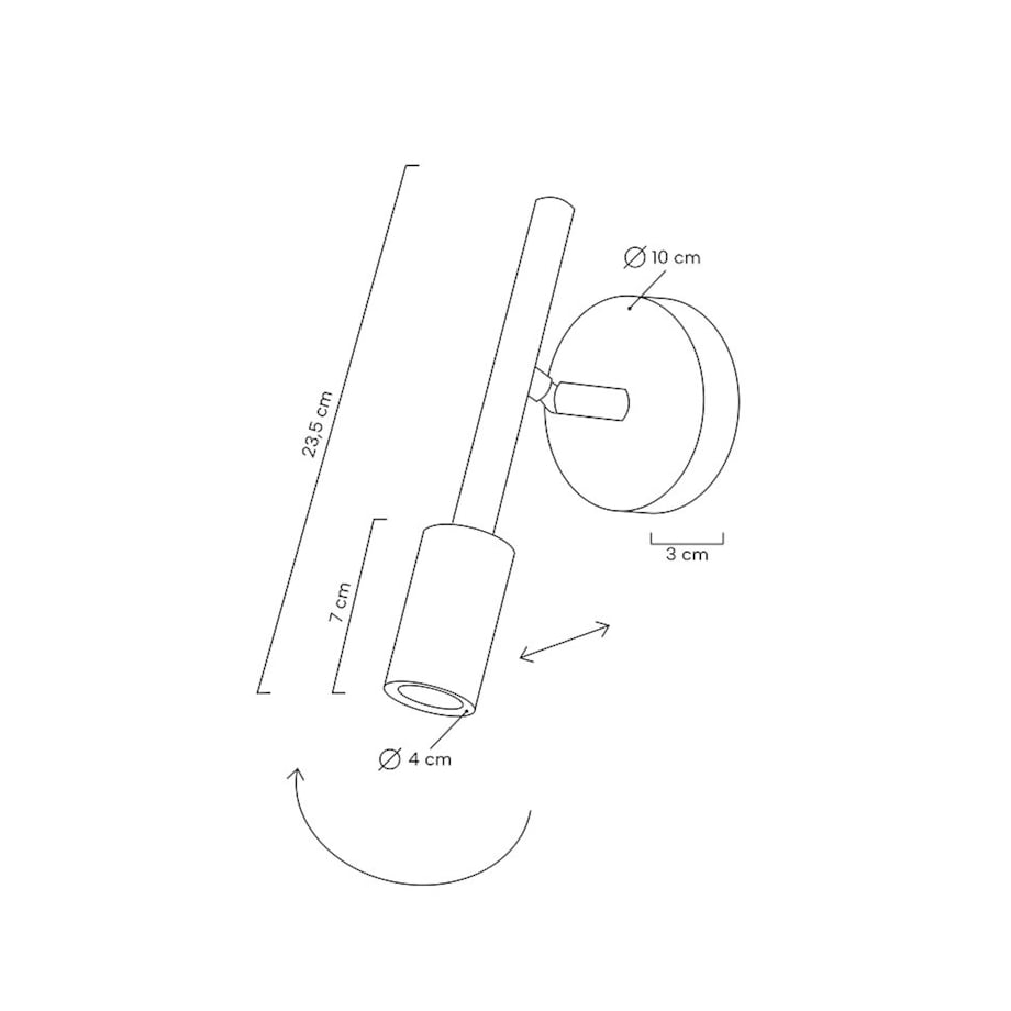 Lampa ścienna Prisma MSE010100296 punktowa z regulacją czarna