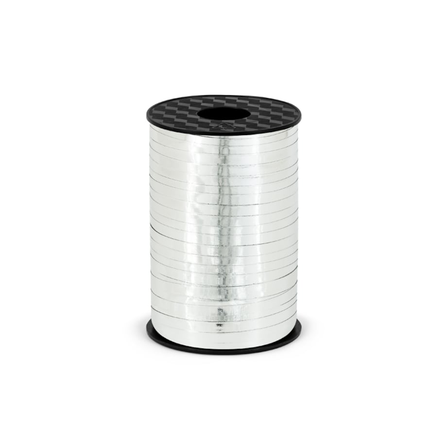 Wstążka plastikowa, srebrny, 5mm/225m