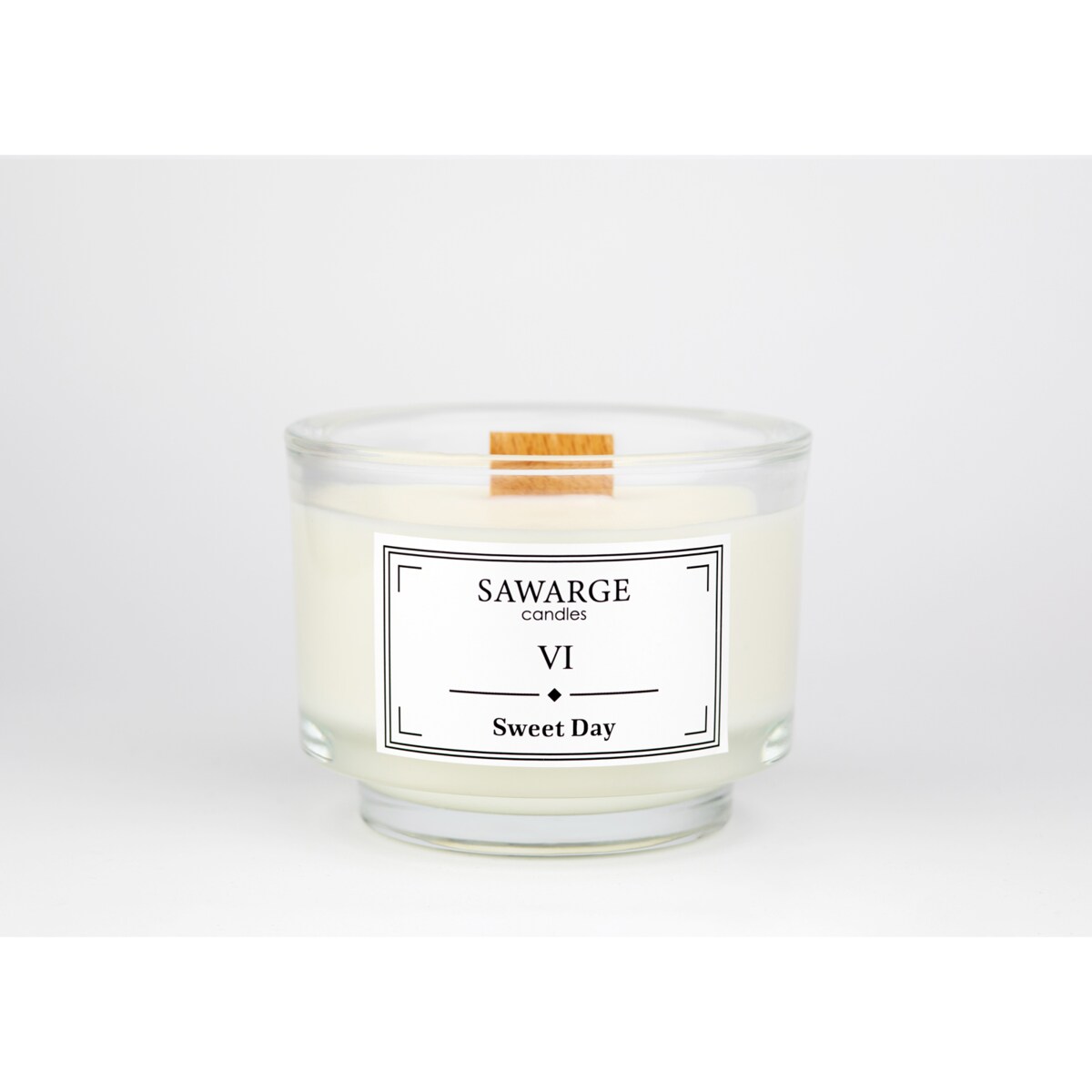 Świeca Zapachowa Sojowa No6 /Drewniany Knot/35h/Sweet Day/150g
