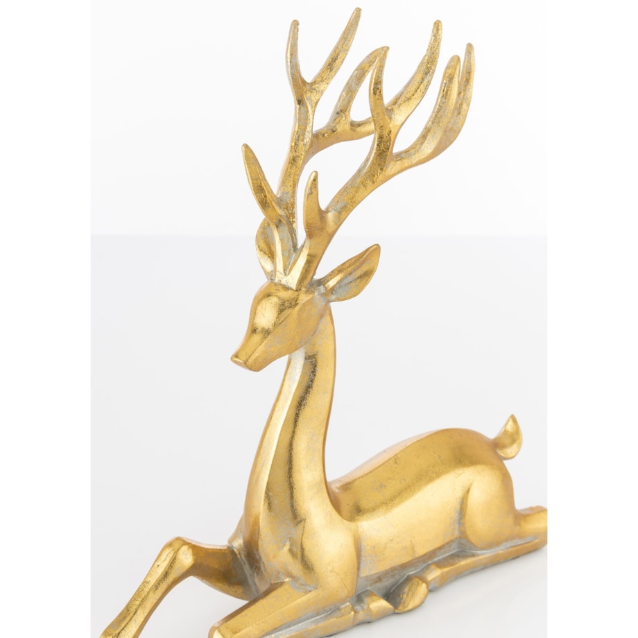 Figurka - jeleń leżący złoty 24x24 cm SASEUM