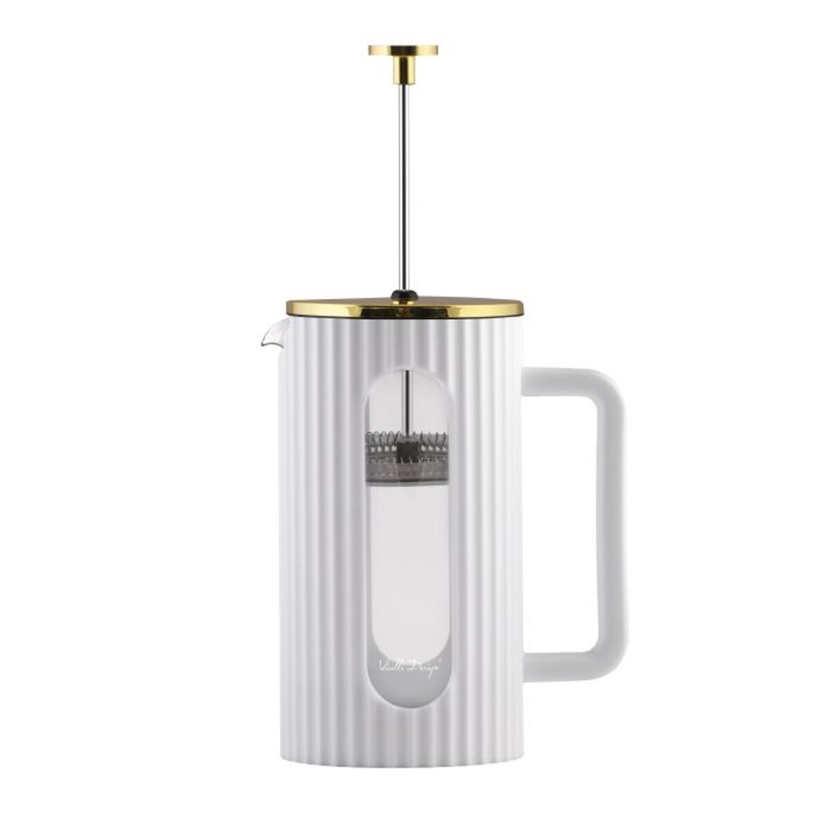Zaparzacz do kawy i herbaty 1000ml biało/złoty Livio 1708