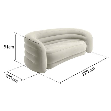 Sofa dmuchana welurowa Intex 66571 łóżko materac 229x109x81 cm model 2026