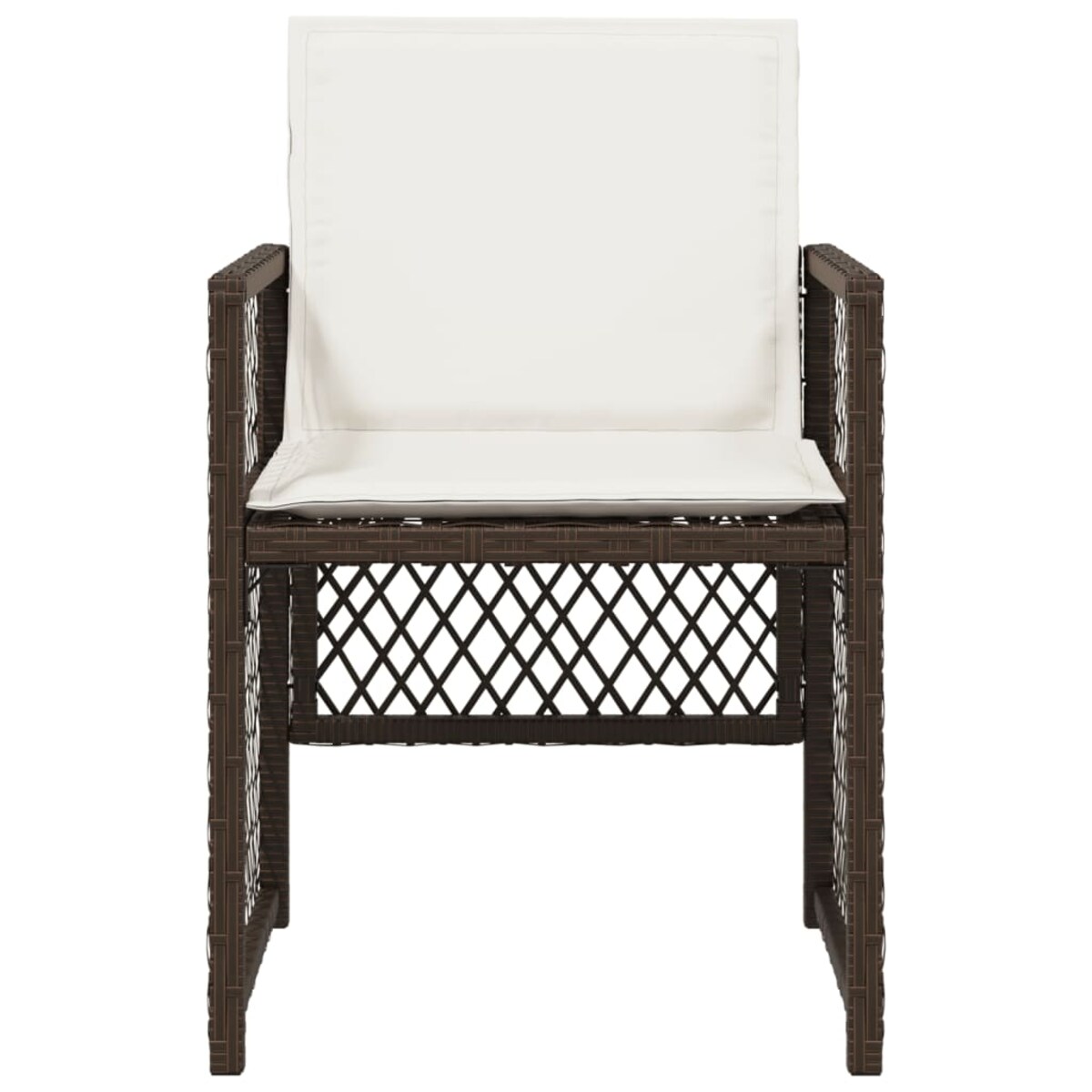 vidaXL Krzesła ogrodowe z poduszkami, 4 szt., brązowe, polirattan