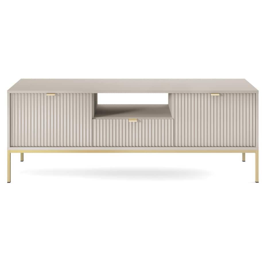 Szafka rtv do salonu NEW - kaszmirowa + st. złoty