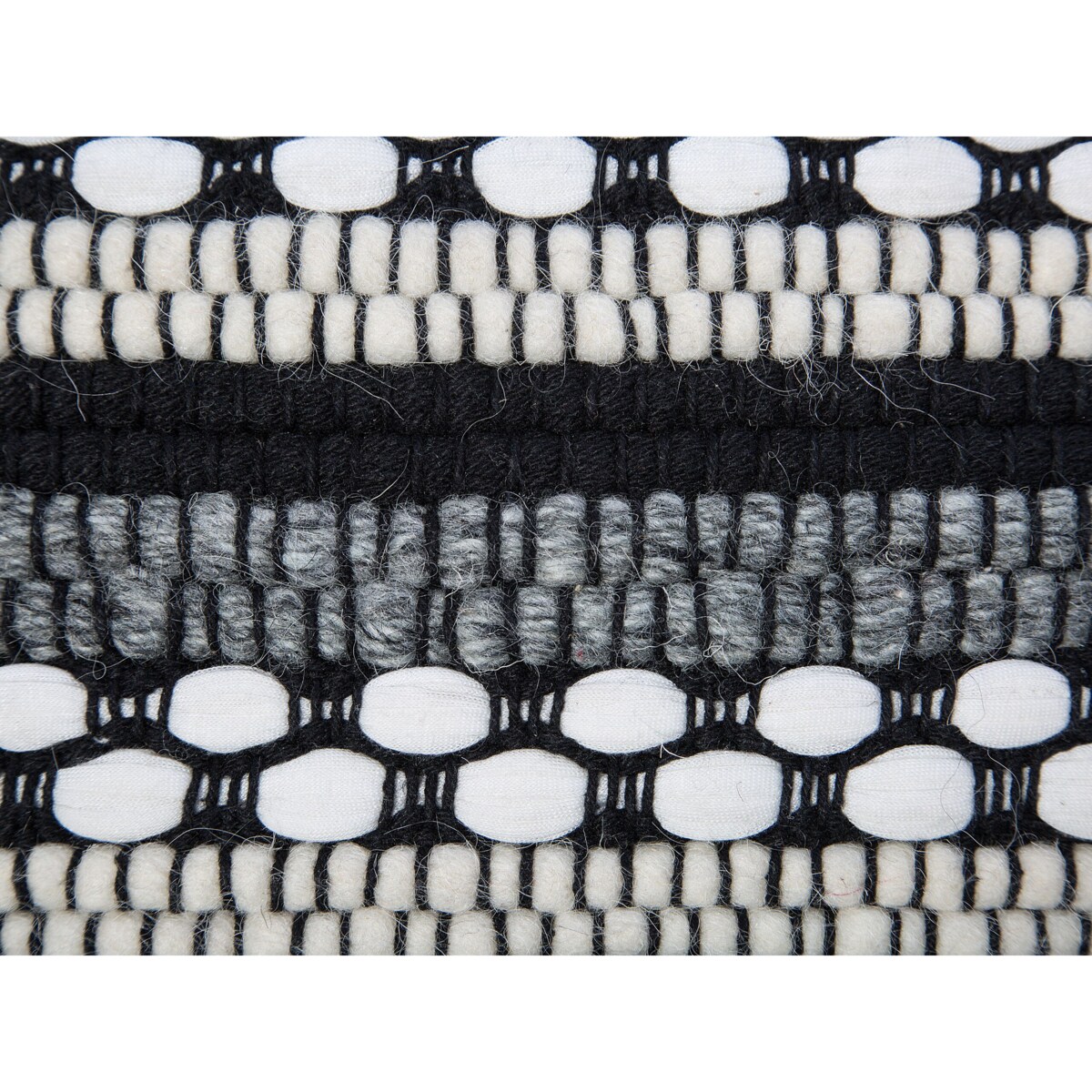 Puf ⌀ 41 cm czarno-biały GUNTUR