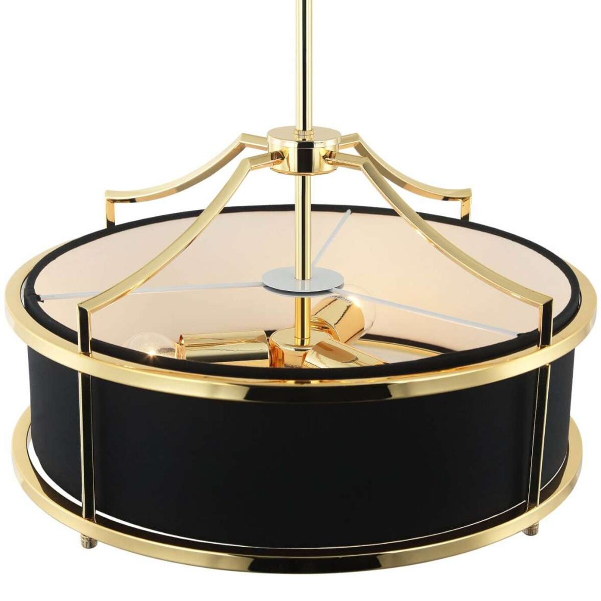 LAMPA okrągła Stanza Gold Nero S Orlicki Design wisząca OPRAWA abażurowa w stylu klasycznym czarna złota