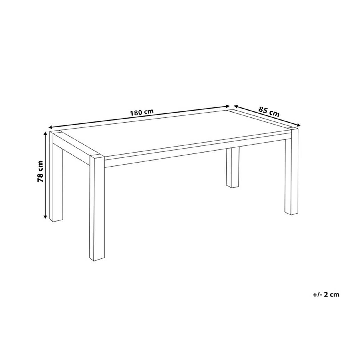 Stół do jadalni dębowy 180 x 85 cm ciemne drewno NATURA