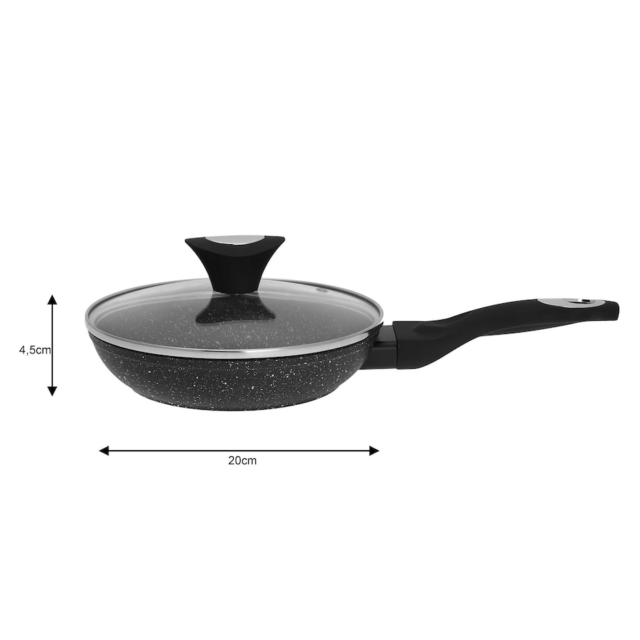 Patelnia granitowa z pokrywką 20cm indukcja gaz KLAUSBERG Marmo Gold