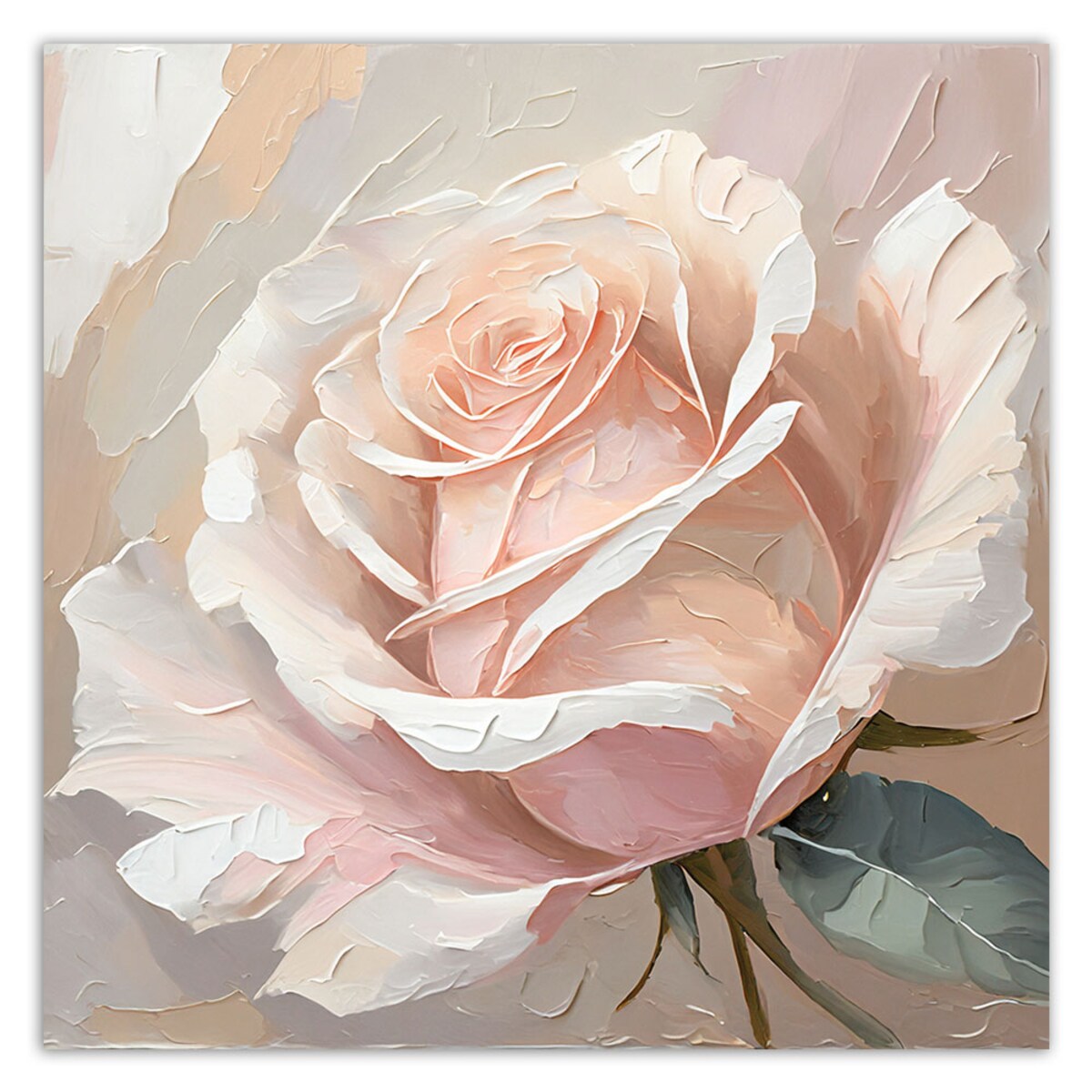 Feeby Obraz drukowany, na płótnie Róża malowana 50x50