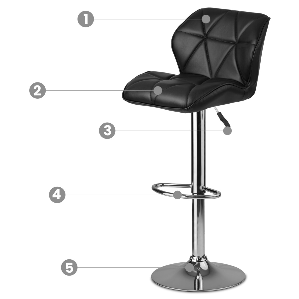 Hoker barowy z oparciem Sofotel Castel 260100-2 2 szt.