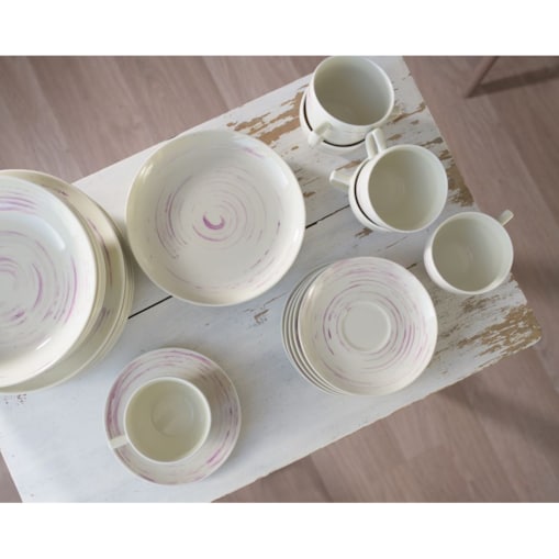 Zestaw talerzy dla 6 osób 18 el. City Wiśniowy Mus CT21