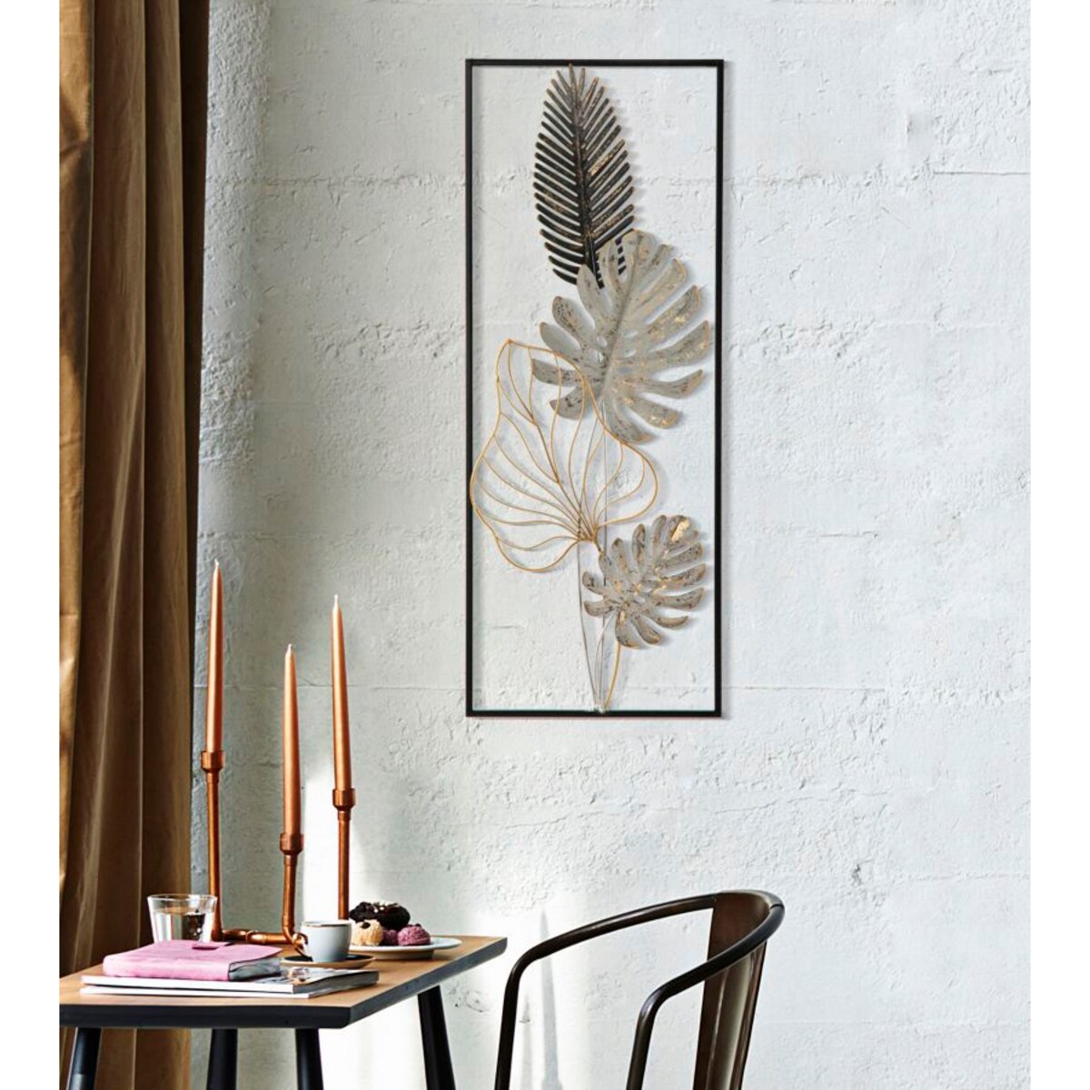 Panel ścienny metalowy PLAM, czarny, 28,5x74 cm