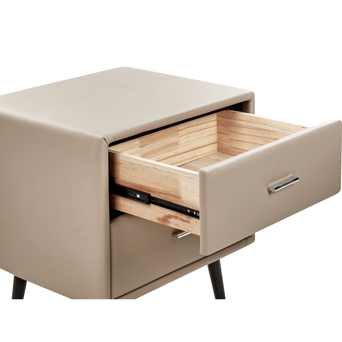 Szafka nocna ekoskóra beżowa ESSONNE