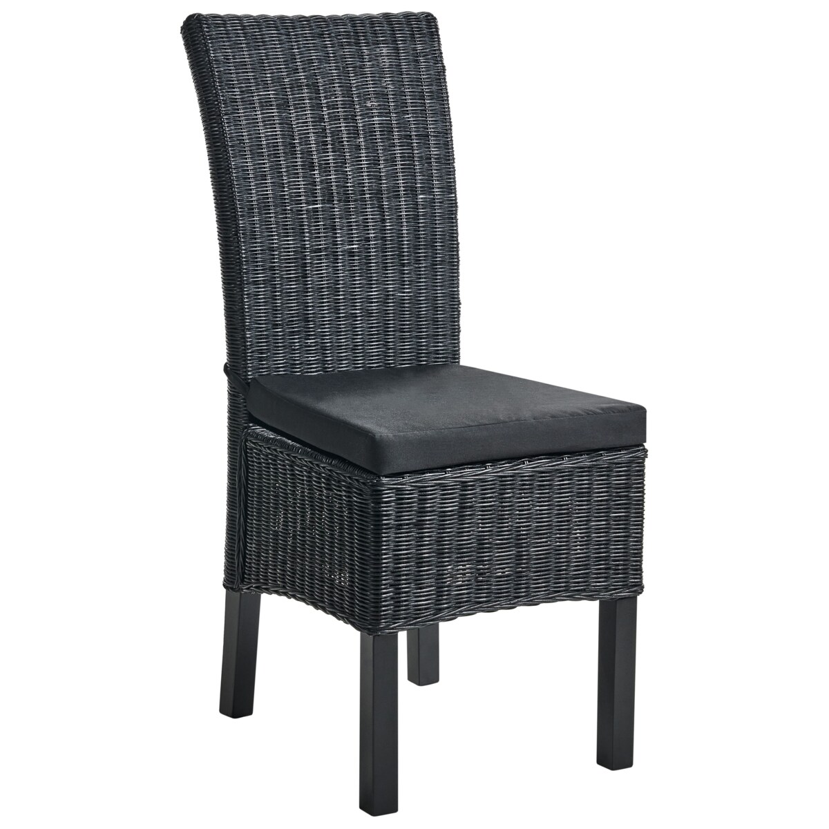 Zestaw 2 krzeseł do jadalni ANDES Rattan Czarny