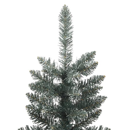 vidaXL Sztuczna, smukła choinka ze stojakiem, zielona, 240 cm, PVC