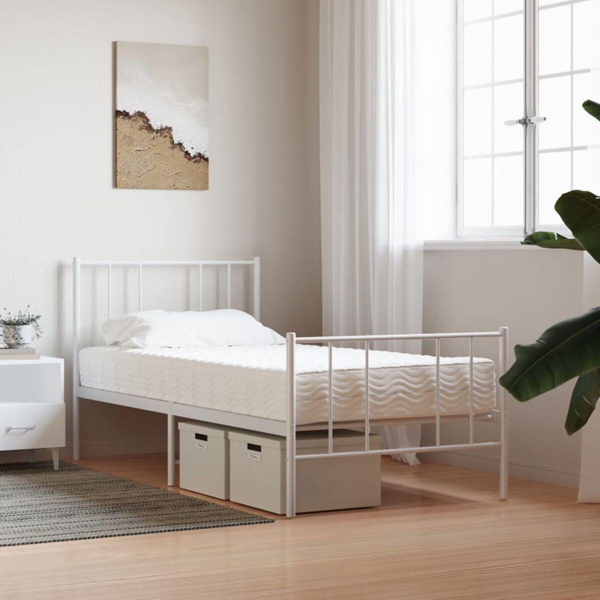 vidaXL Materac piankowy, biały, 90x210 cm, twardość H2/H3
