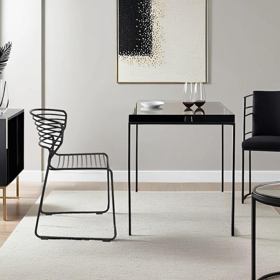 Krzesło metalowe Krzesło Hilly czarne