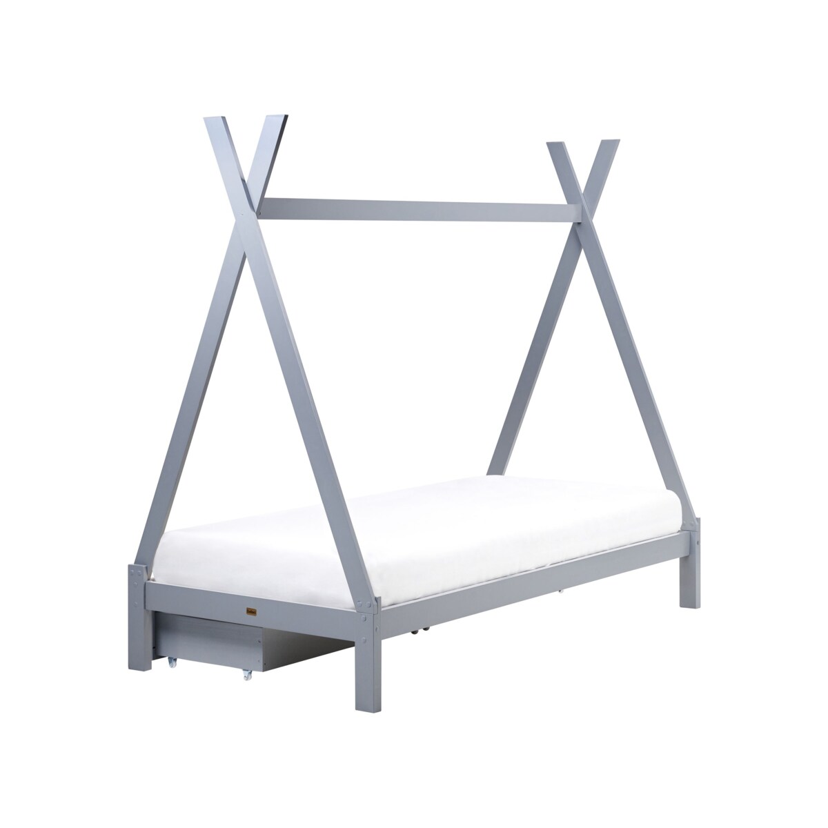 Łóżko z szufladami Drewno sosnowe DEVAY 90 x 200 cm Z miejscem do przechowywania Szary