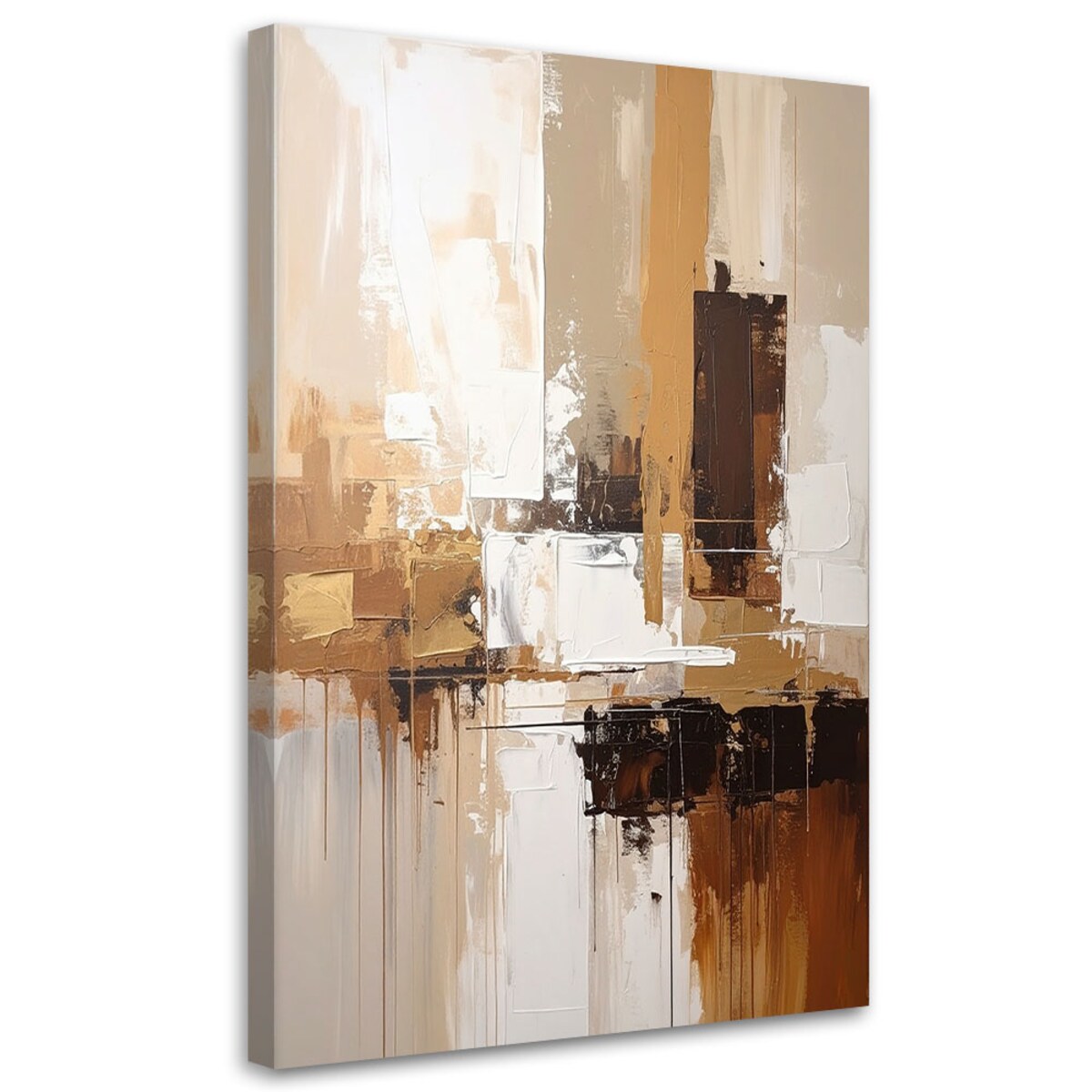 Obraz do salonu sypialni kuchni biura, Beżowo brązowa abstrakcja 70x100cm