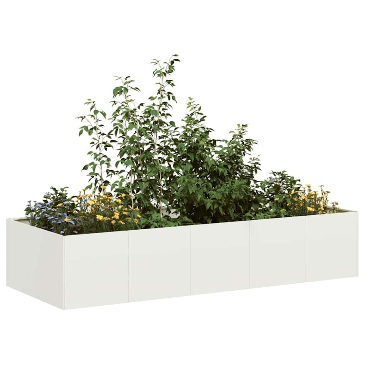 vidaXL Doniczka Biała 200x80x40 cm Stal