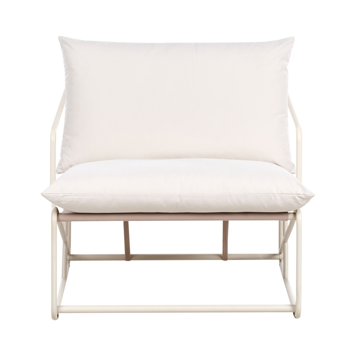 Krzesło ogrodowe z poduszką PONTE Metal Beżowoszary