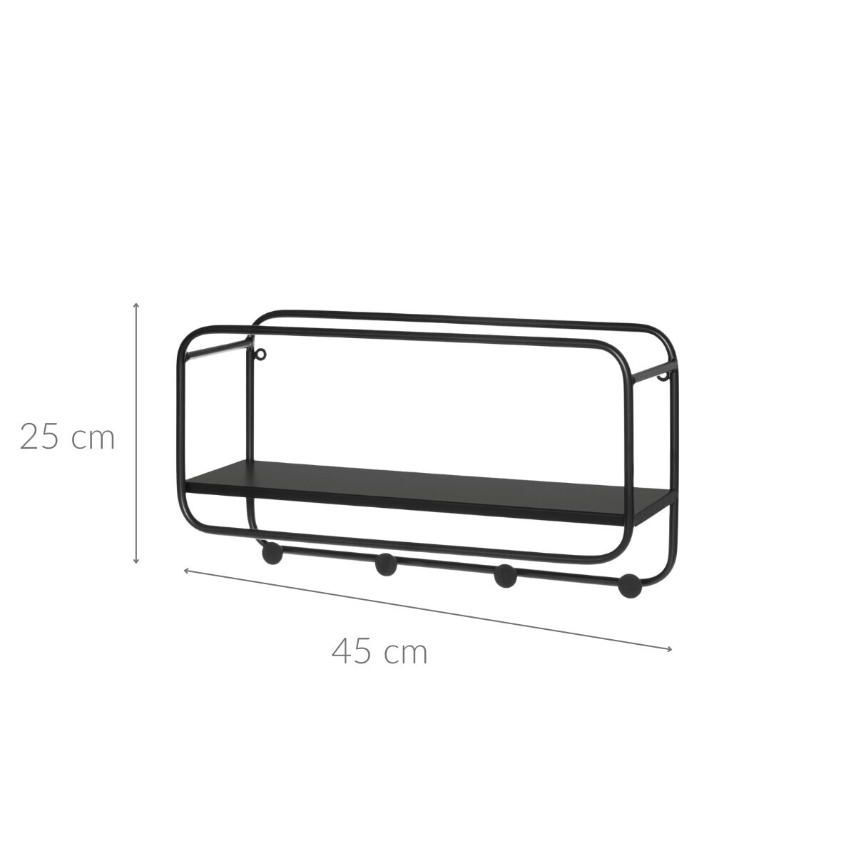 Wieszak do przedpokoju z półeczką LABYRINT, 4 haczyki