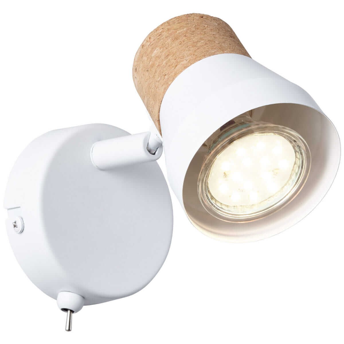 Metalowa lampa ścienna Moka 75711/75 Brilliant korek biała