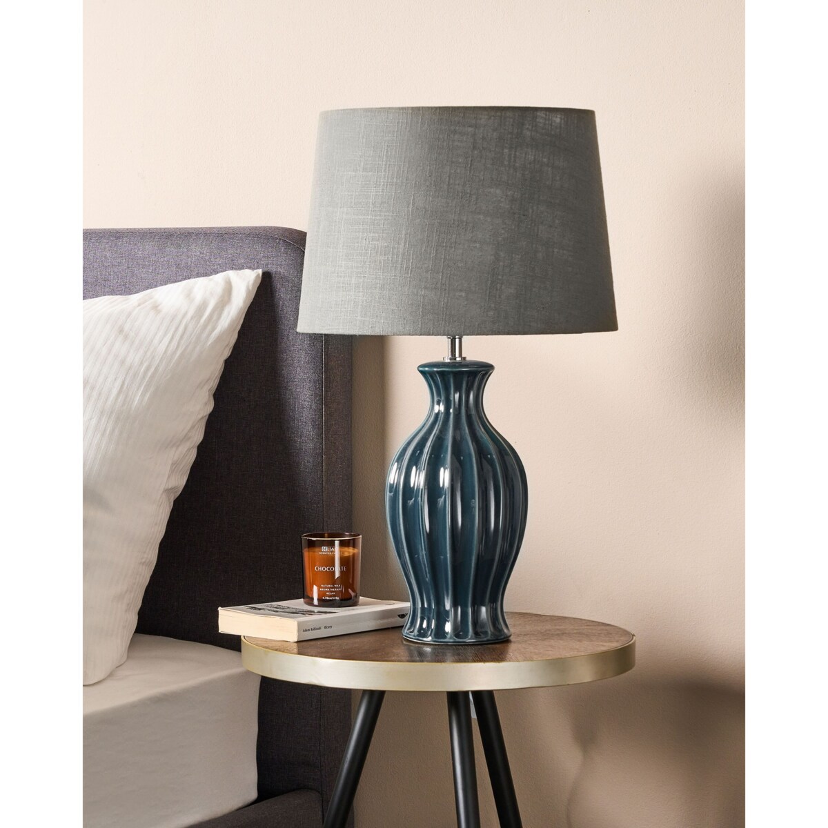 Lampka nocna ceramiczna zielona SAMINA