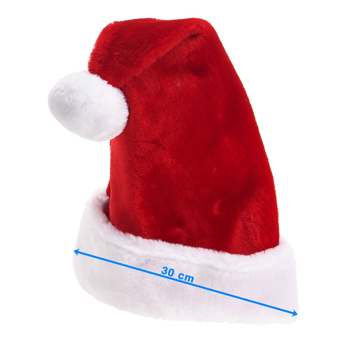 Czapka Świętego Mikołaja Na Mikołajki Świąteczna Pluszowa Z Pomponem 40x30