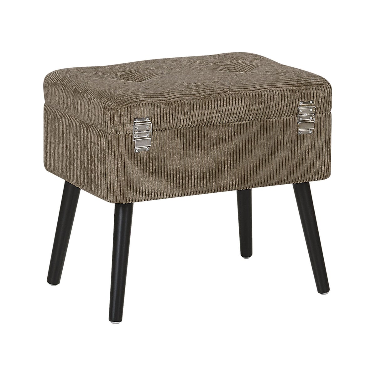 Stołek ze schowkiem sztruksowy beżowy MALLARD