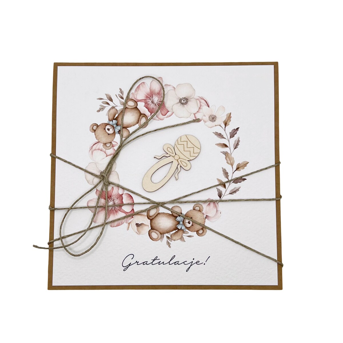 Ręcznie robiona kartka na narodziny dziecka - gratulacje z okazji narodzin dziecka