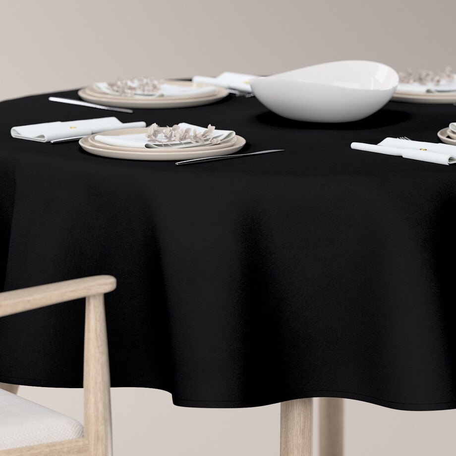 Obrus okrągły 160 x 160 cm czarny