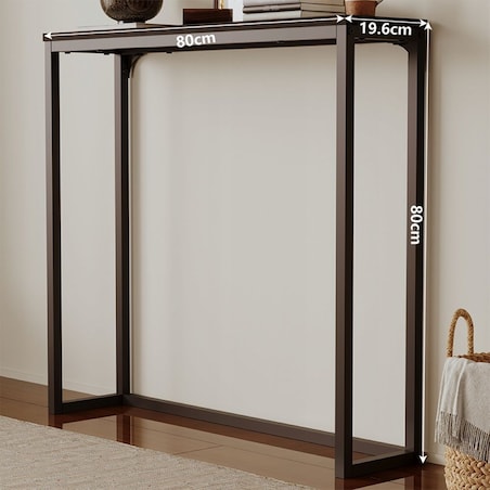 Stolik boczny czarny konsola do przedpokoju pojemna wysoka stół półka 80cm