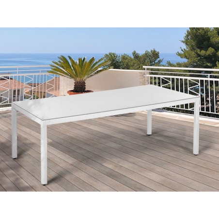 Stół ogrodowy ITALY 220 cm 100 cm Szkło Biały