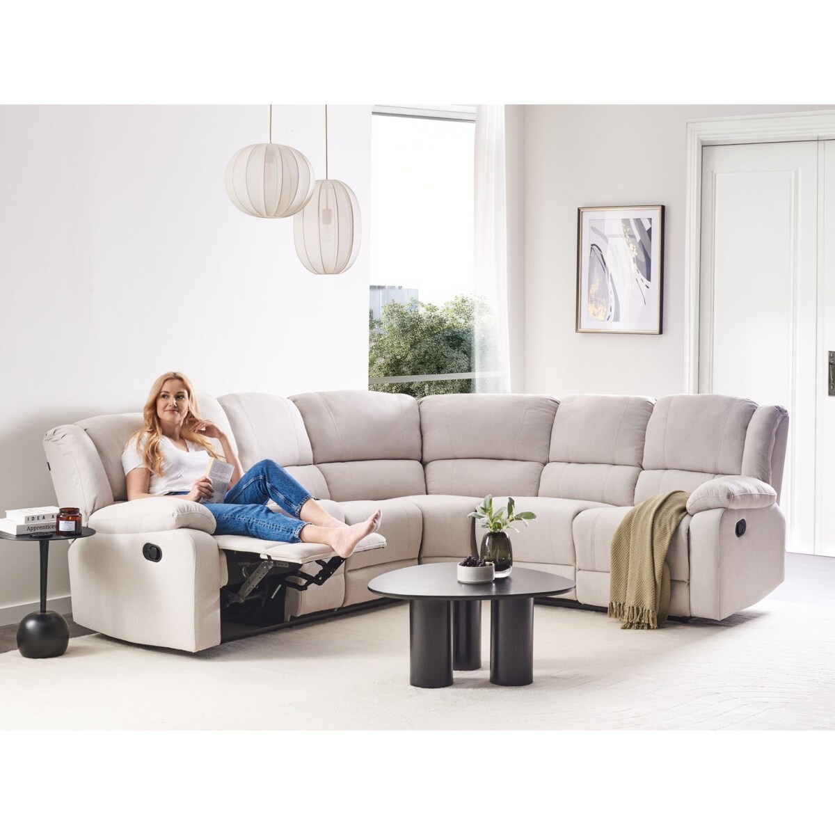 Narożnik ROKKE Jasnobeżowy Lewostronny