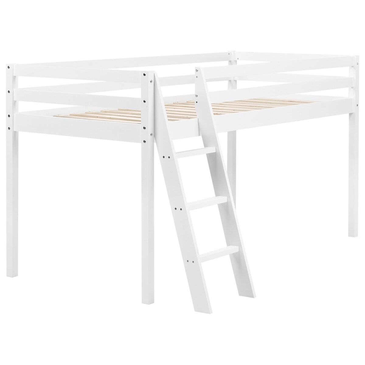 Łóżko na antresoli Drewno ASCOUX 90 x 200 cm Biały