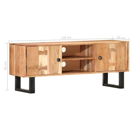 vidaXL Szafka pod TV, 118x30x45 cm, lite drewno akacjowe