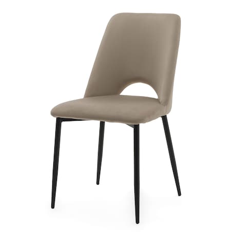 KRZESŁO TAPICEROWANE WELUROWE DO SALONU JADALNI GLAMOUR CIEMNOBEŻOWE ORO