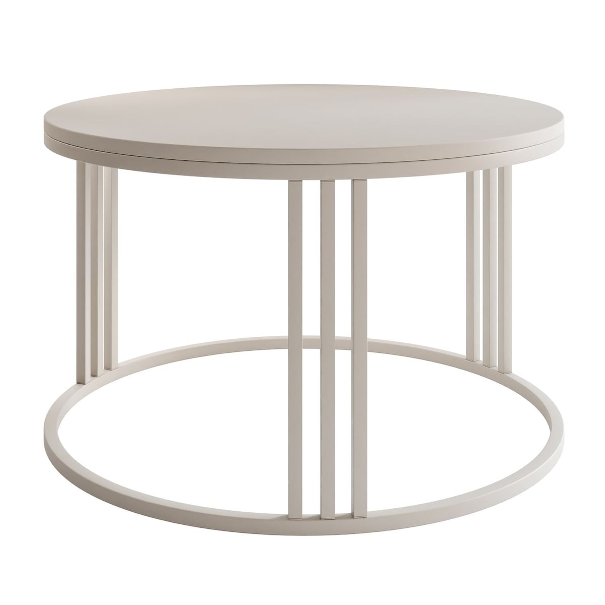 Okrągły stolik kawowy LORI MAT, kaszmirowy stelaż, blat kaszmir mat