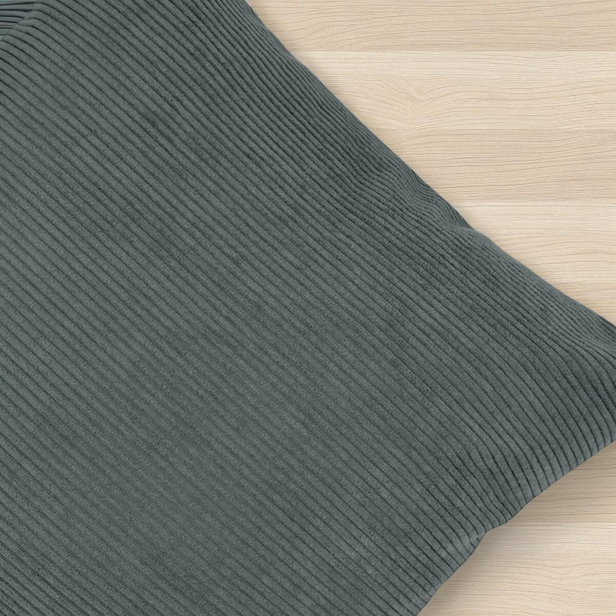 Grafitowa sztruksowa poduszka dekoracyjna 50x50 Iga - duża