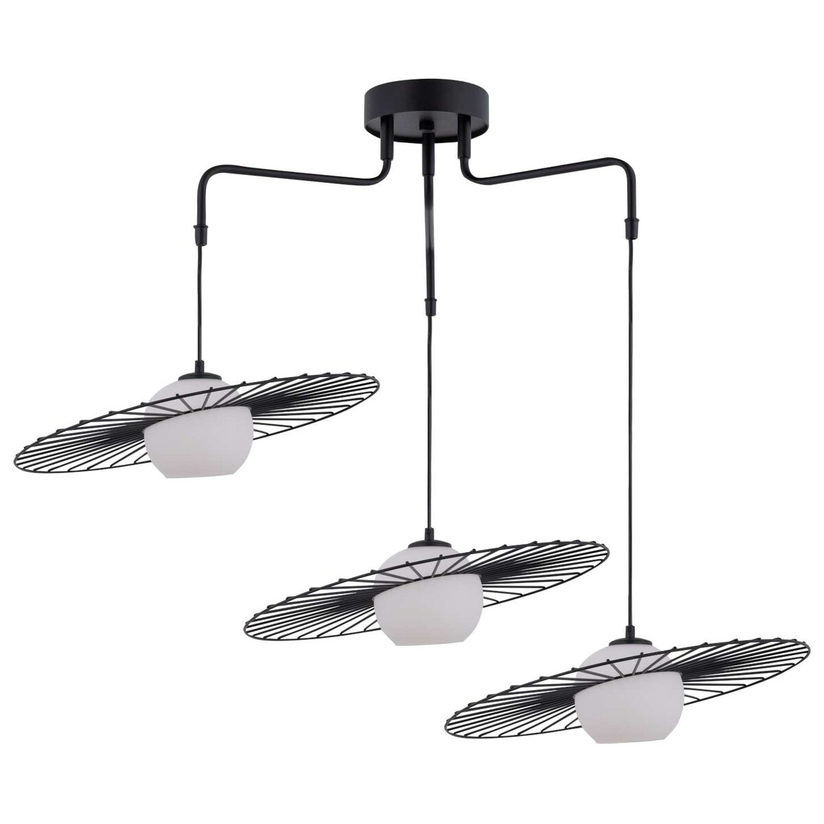 LAMPA wisząca SOL 32181 Sigma metalowa OPRAWA druciana ZWIS modernistyczny szklana kula ball czarna biała