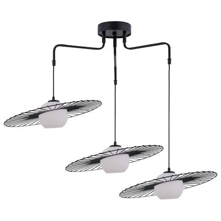 LAMPA wisząca SOL 32181 Sigma metalowa OPRAWA druciana ZWIS modernistyczny szklana kula ball czarna biała