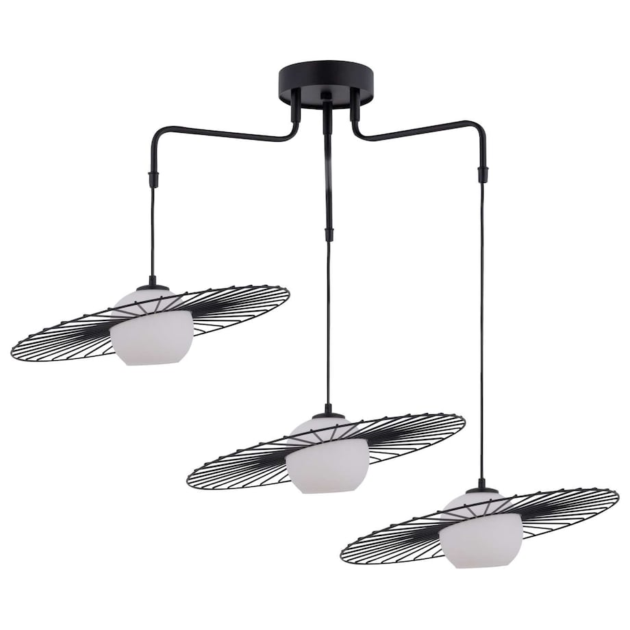 LAMPA wisząca SOL 32181 Sigma metalowa OPRAWA druciana ZWIS modernistyczny szklana kula ball czarna biała